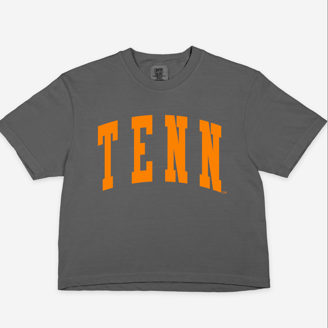 The Women's Arched TENN Boxy Tee - Charcoal