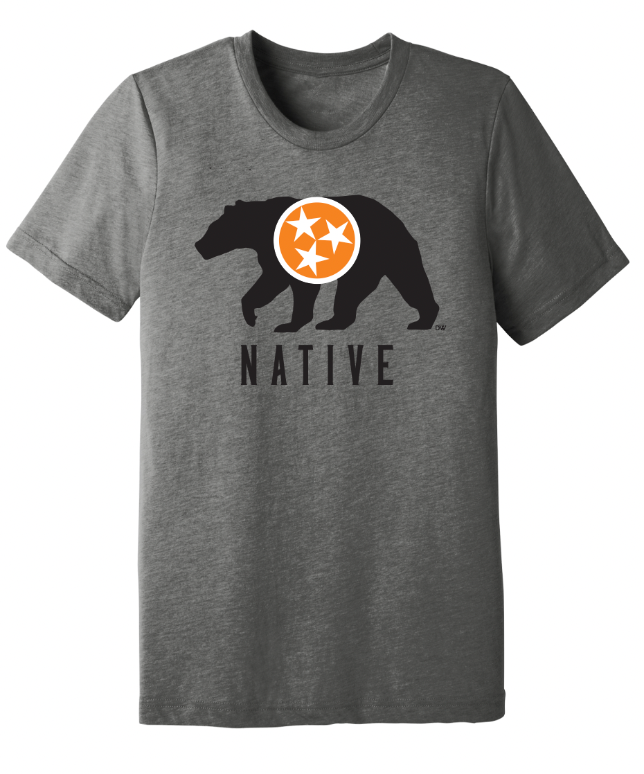 The TN Native Black Bear Tee - Grey – The DW Designs