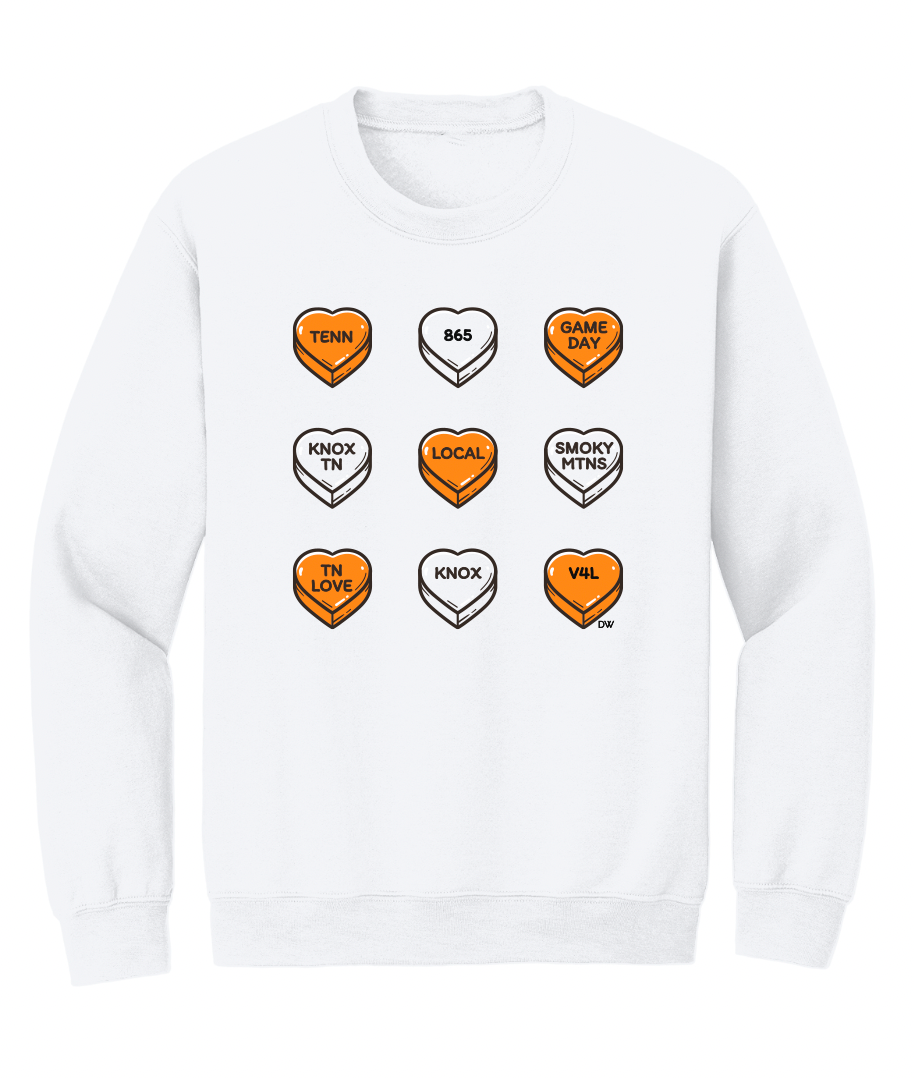 The TENN Gameday Candy Hearts Sweatshirt