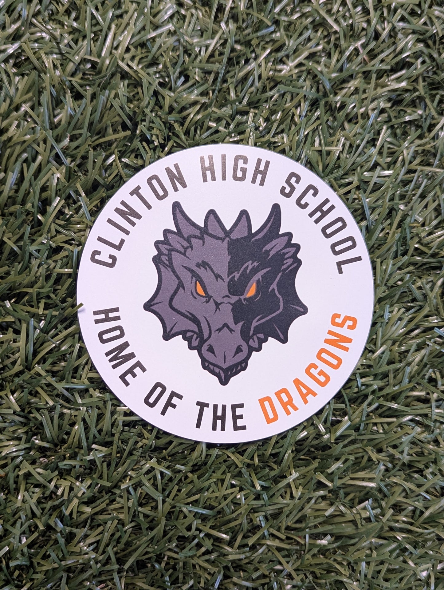 The Clinton Home of Dragons Magnet - White