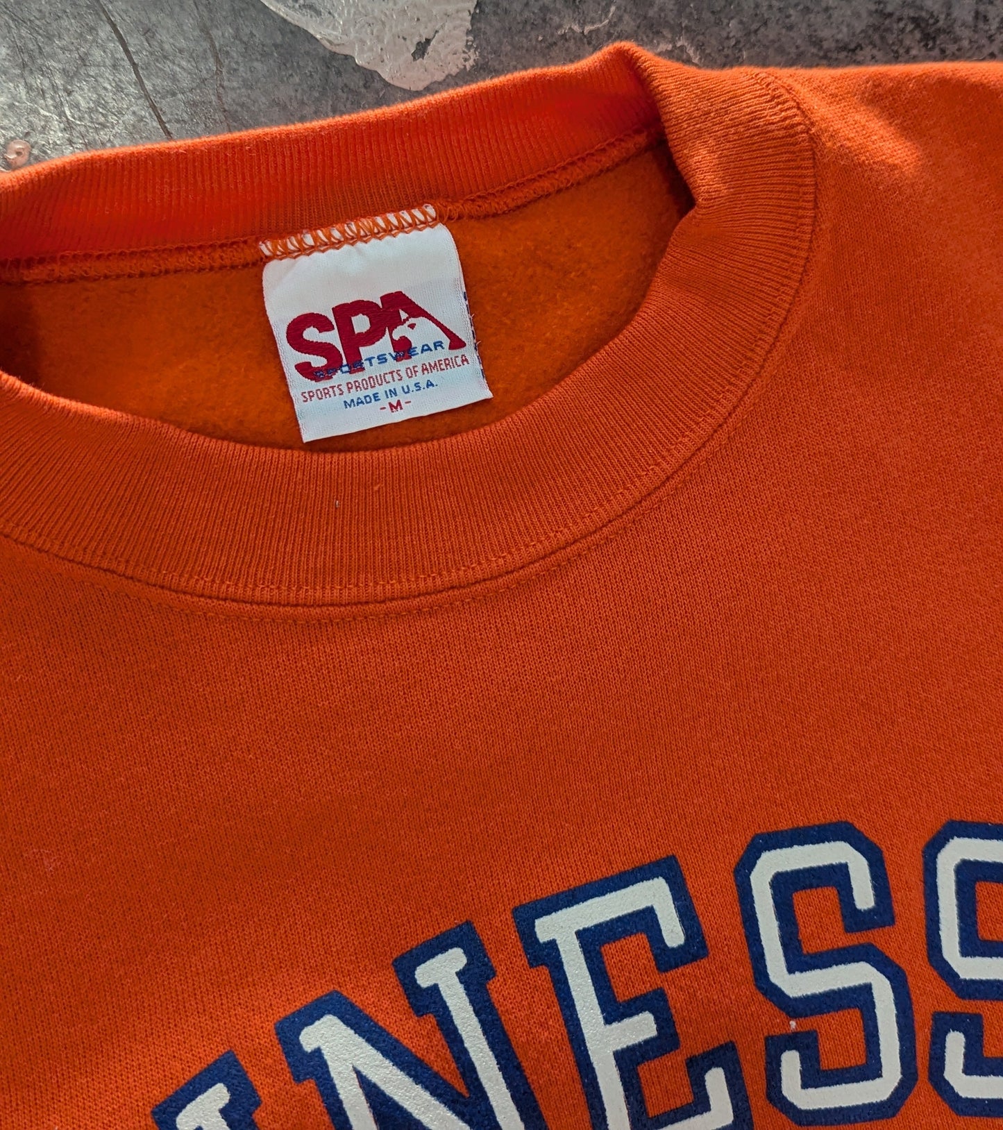 1980s Made in USA SPA Sportswear bright orange TN sweatshirt - M