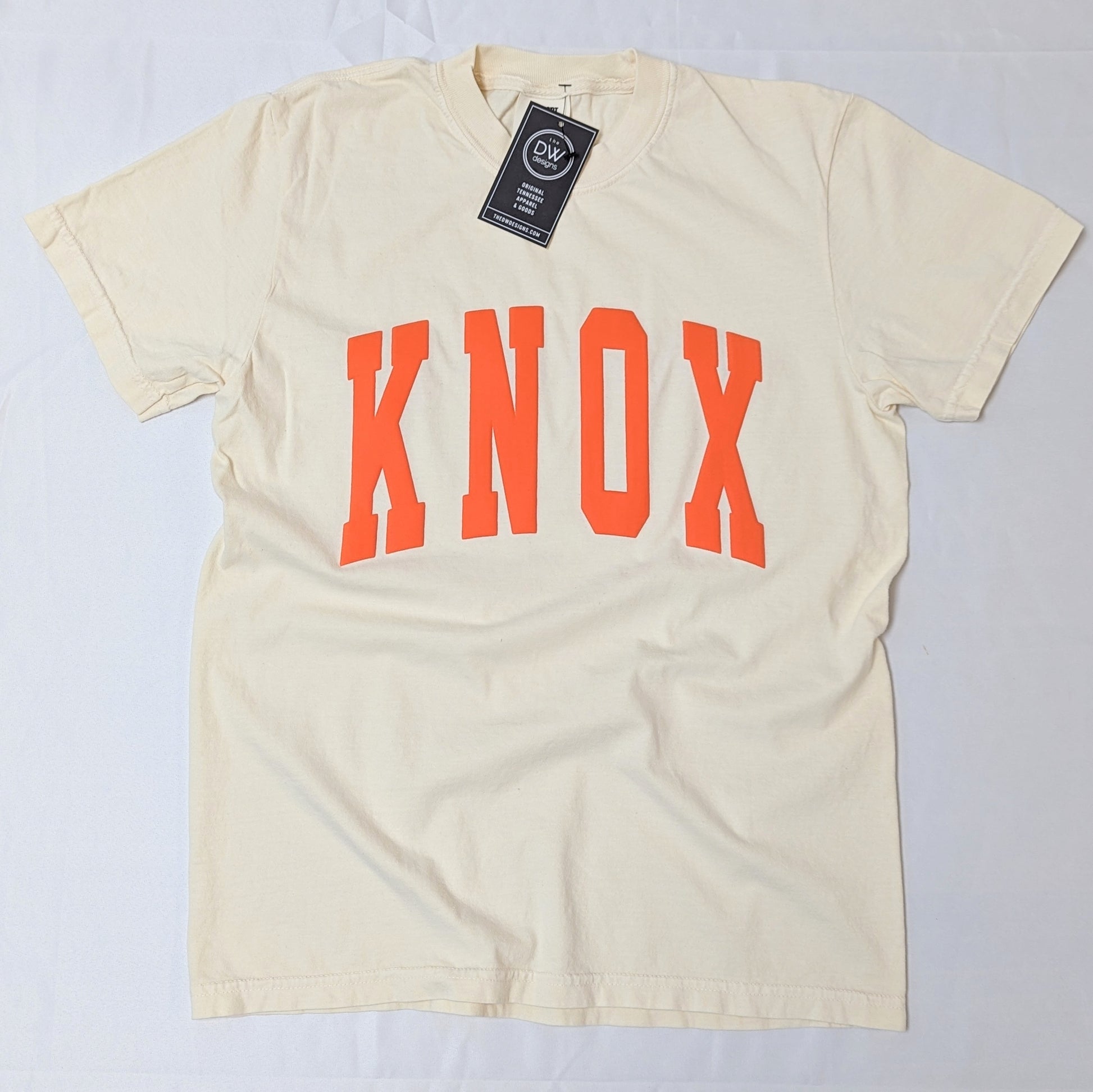 The Knox Puff Tee features the word Knox in large capital letters. Sold by The DW Designs, Knoxville, TN.