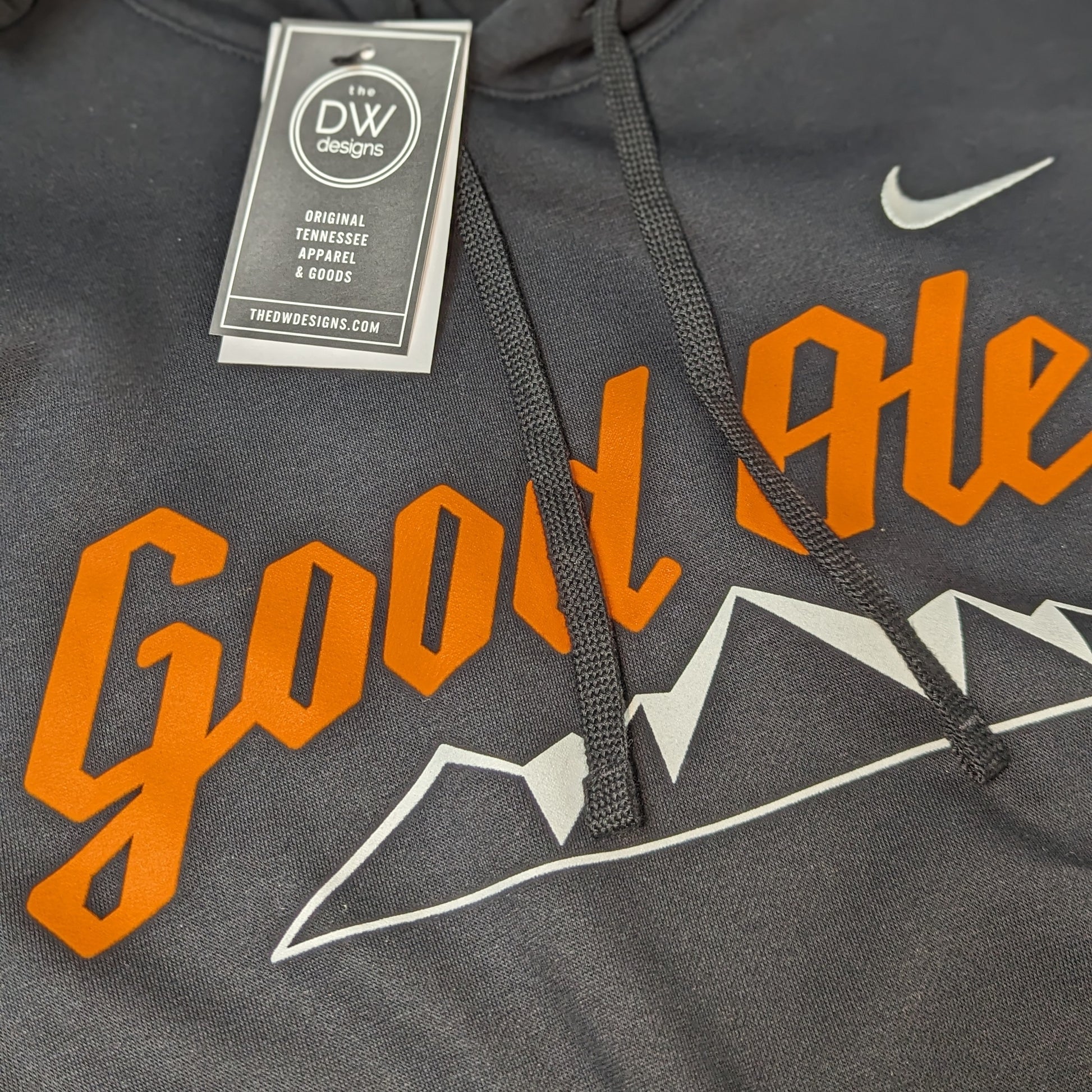 The Nike Good Ole 4.0 Hoodie features the words good ole above mountains. Sold by The DW Designs, Knoxville, TN.