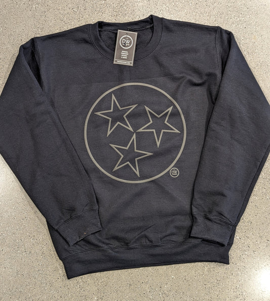 The Tristar Outline PUFF Sweatshirt - BLACK