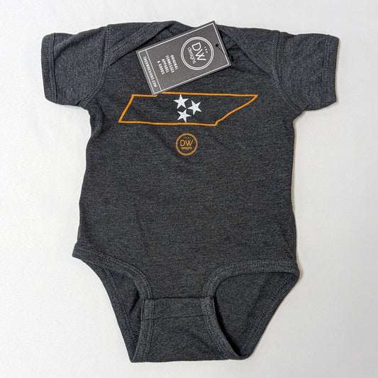 The Minimal Tristar State Onesie - Charcoal