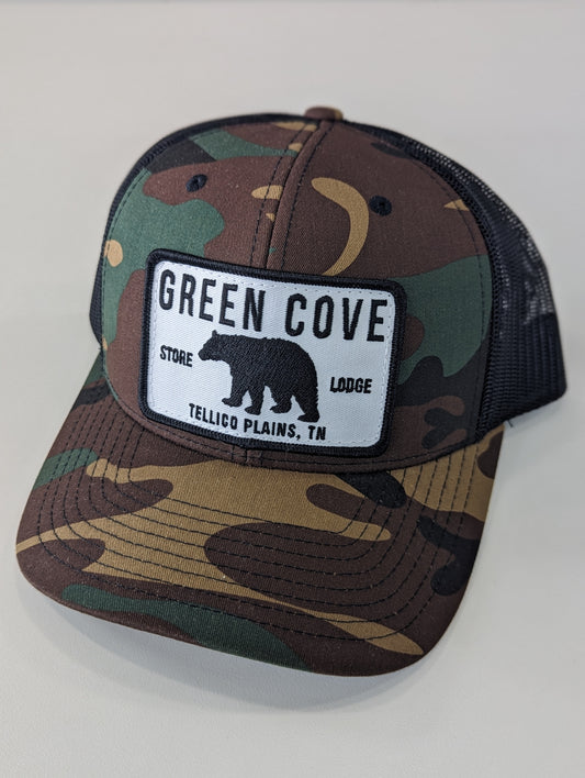 The Green Cove Black Bear Patch Hat - CAMO