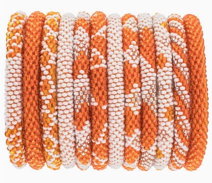 Roll-On® Bracelet Orange and White - Set of 3