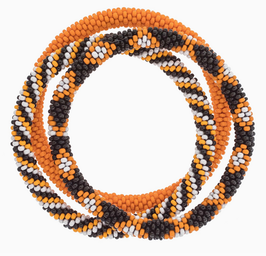 Roll-On® Bracelets Black/Orange - Set of 3