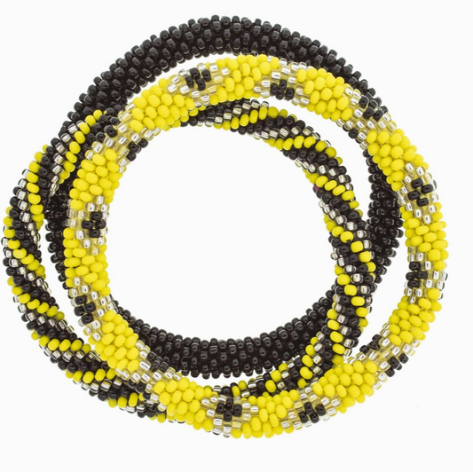 Roll-On® Bracelets Black/Yellow - Set of 3