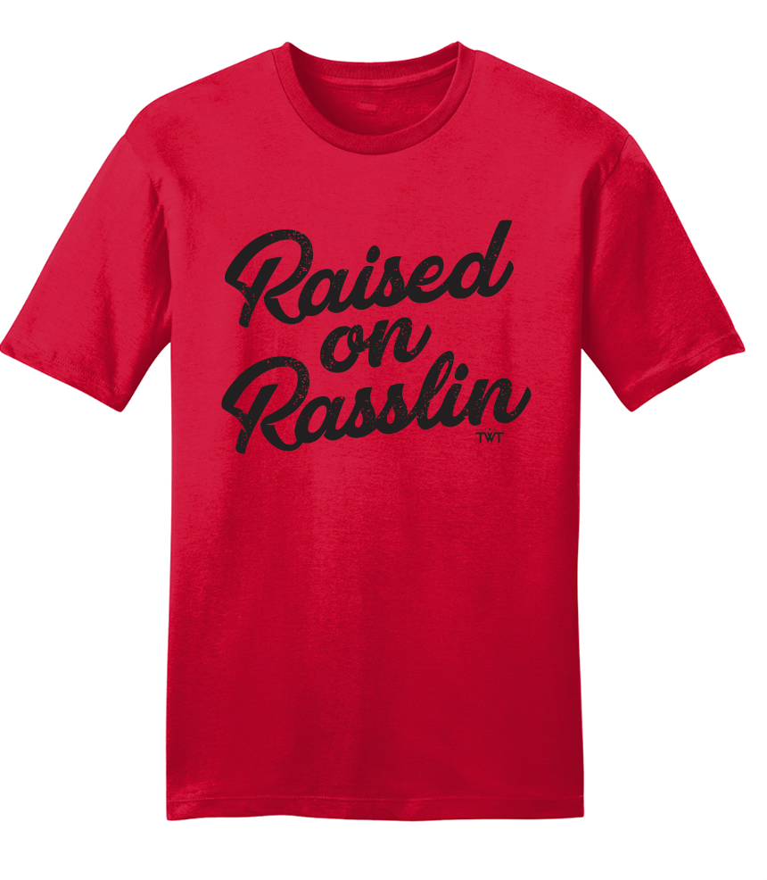 The Raised on Rasslin' Retro Tee - Red