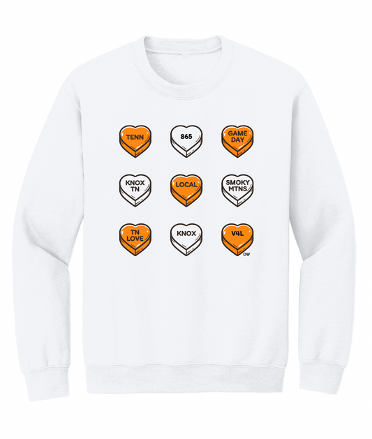 The TENN Gameday Candy Hearts Sweatshirt