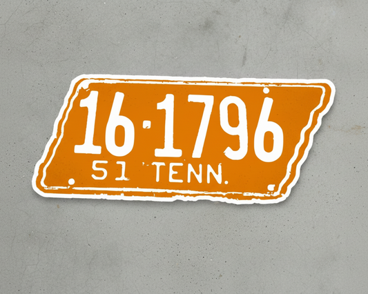 The '51 TENN Plate Sticker