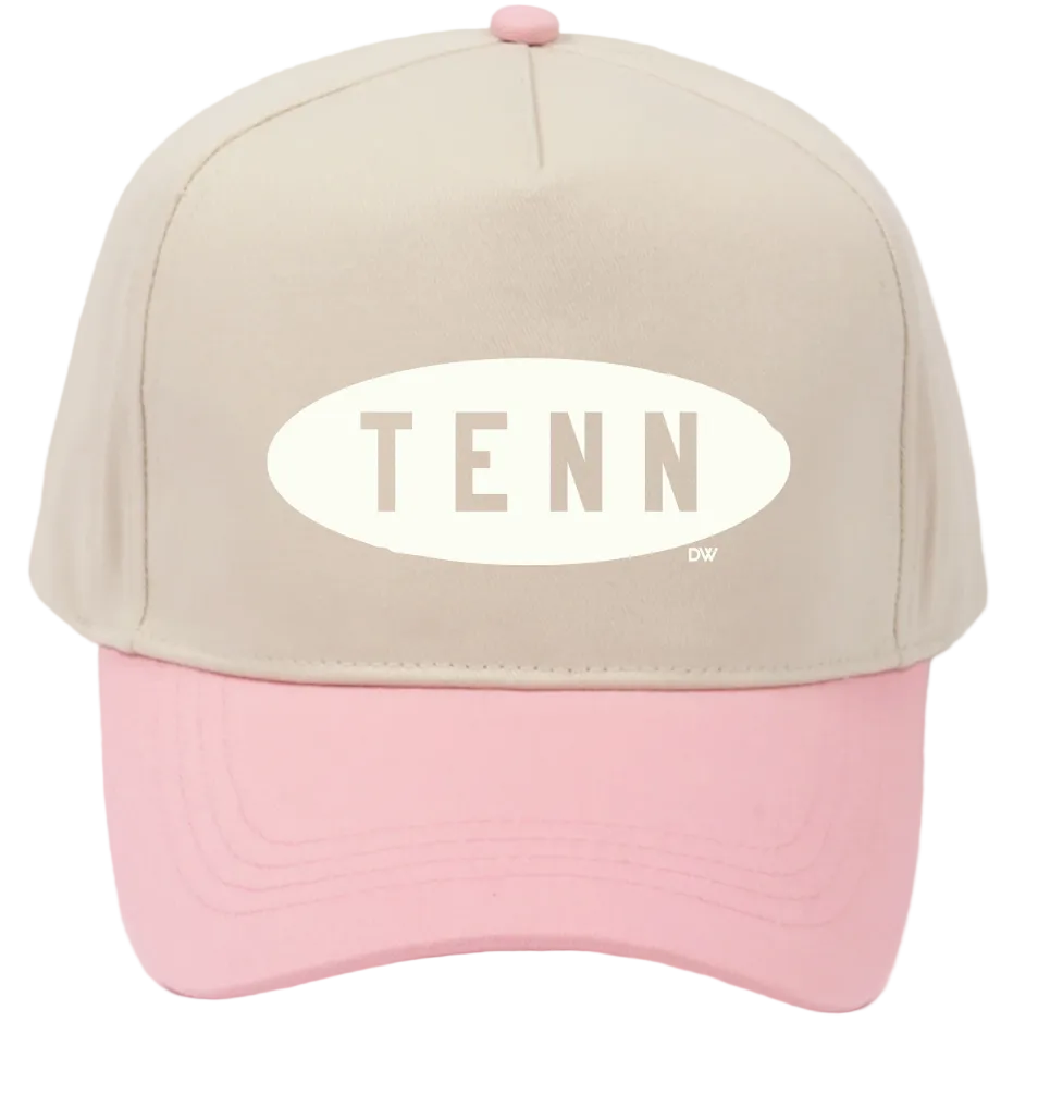 The TENN Oval Snapback Hat - Nat/Pink