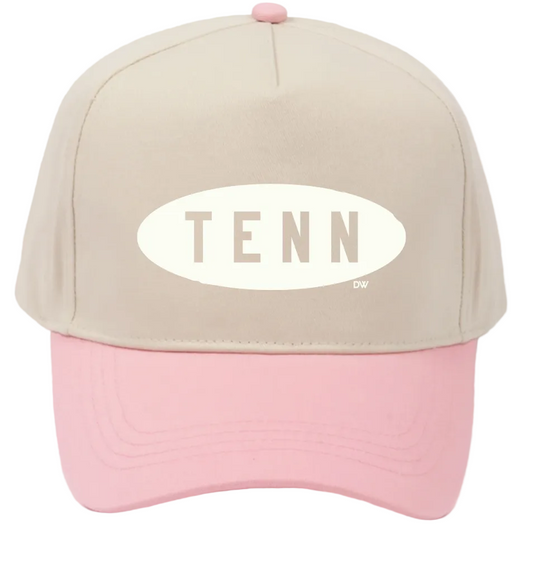 The TENN Oval Snapback Hat - Nat/Pink
