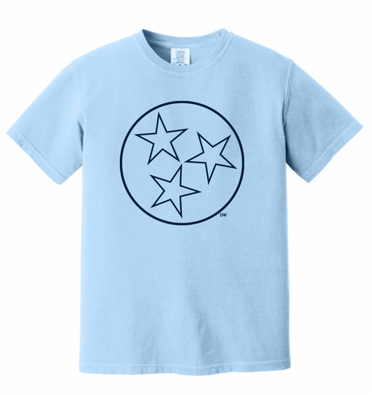 The Tristar Outline Lt Blue CC Tee