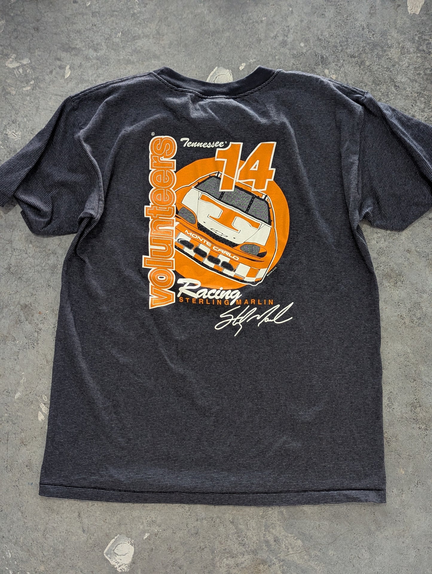 Vintage 90s Sterling Marlin NASCAR Vols Pinstripe Tee - L