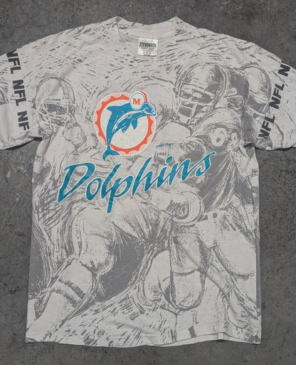 90's Stevenson Miami Dolphins AOP Tee - M