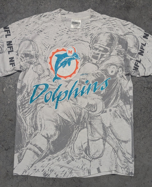90's Stevenson Miami Dolphins AOP Tee - M