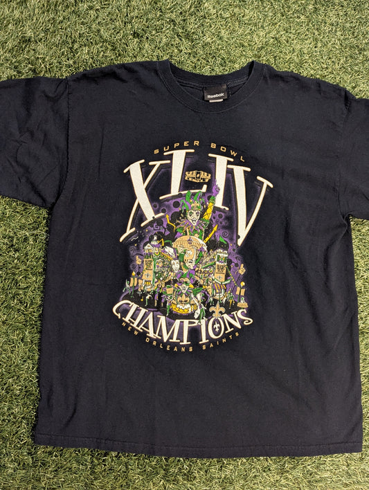 Super Bowl XLIV Reebok New Orleans Saints Tee - L