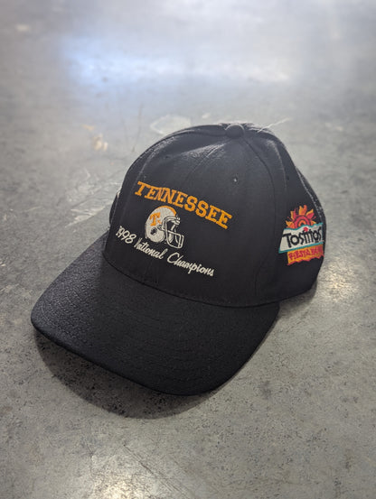 1998 Tennessee Vols National Champions Black Fiesta Bowl Leather Strapback Hat