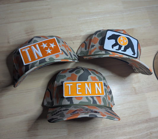 The DW Blaze Camo Rope Hat (Pick your patch)