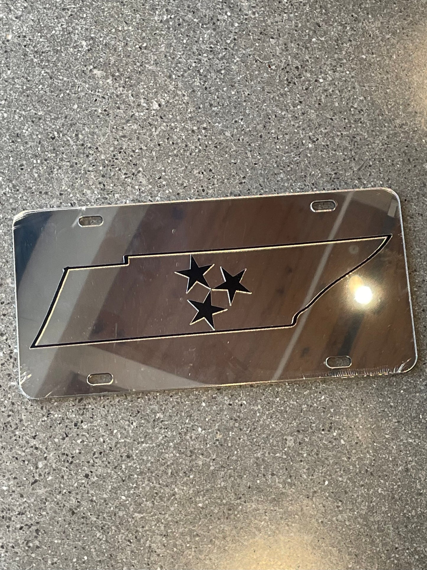 The Minimal Tristar State License Plate - Silver