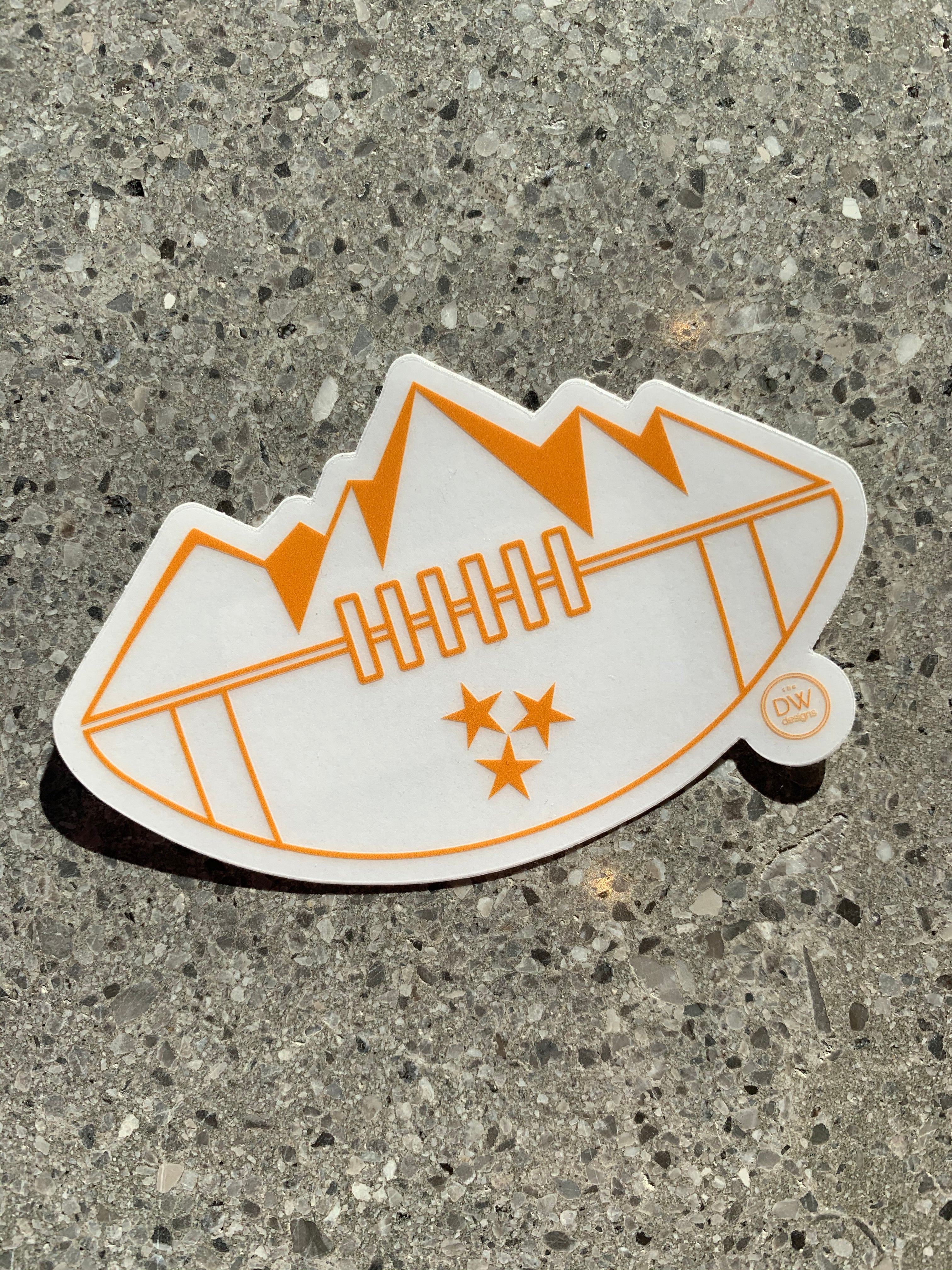 Mtn Roo Sticker The MTN Top Football Sticker – The DW Designs