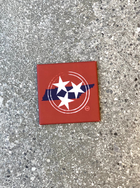 The Red Tristar State Magnet