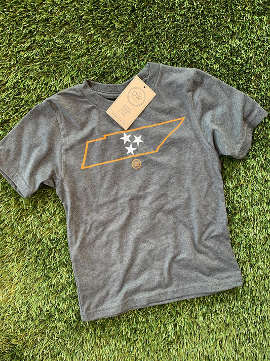 The Minimal Tristar State Kids' Tee - Charcoal