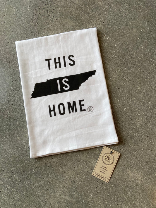 The This is Home Tea Towel - black (28 x 29)